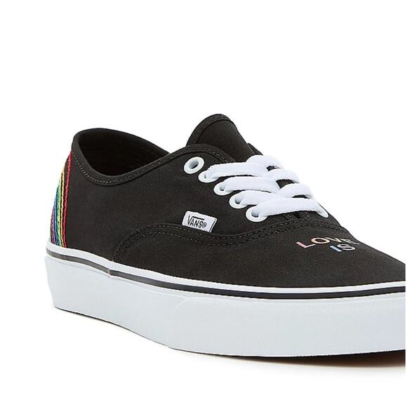 NEW Vans Womens Authentic Pride Rainbow Black Low Top Lace Up Sneaker Shoes 13 - Picture 7 of 10